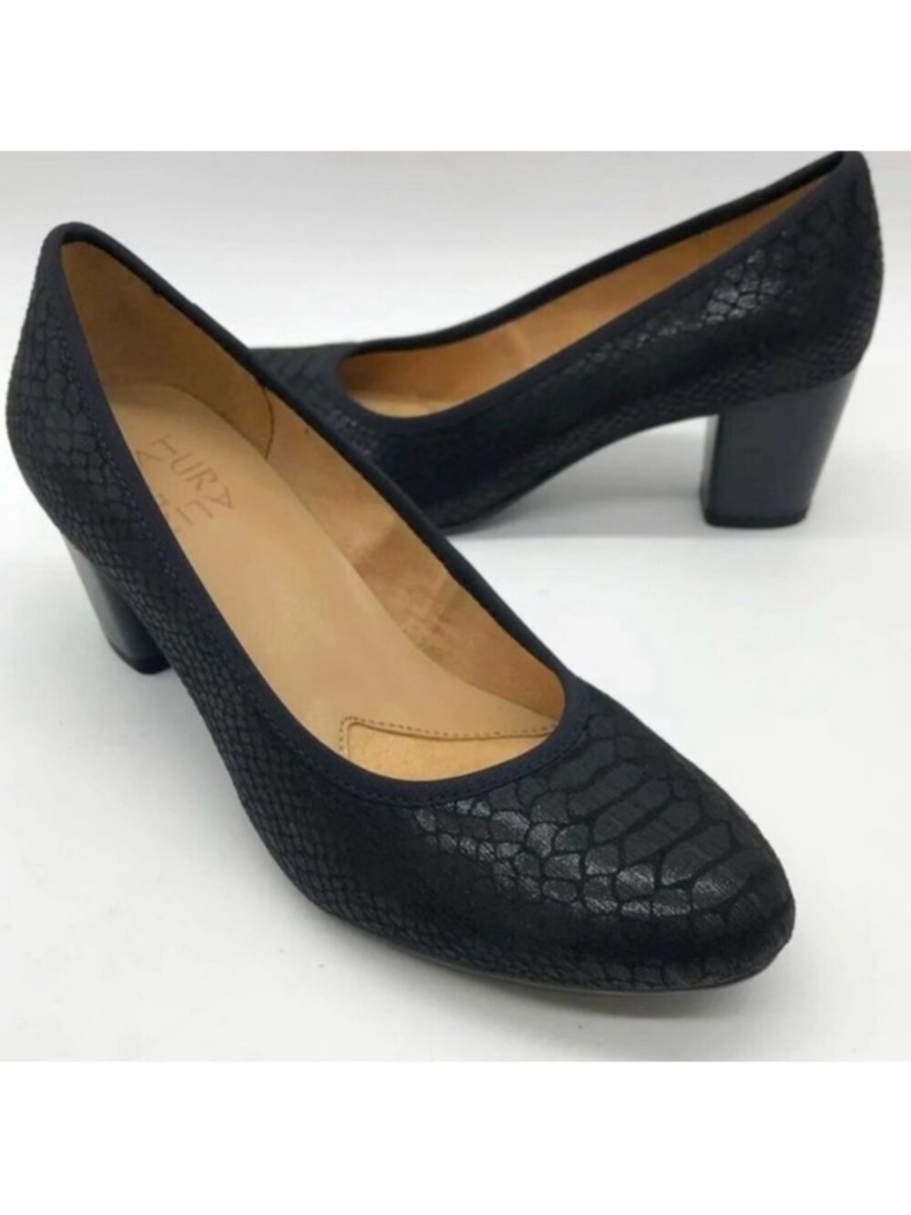 Naturalizer Shoes Naomi Snakeskin Pump Shoes Heel Black Size 40M
